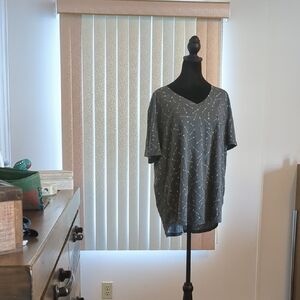 Women's Black Patterned Top